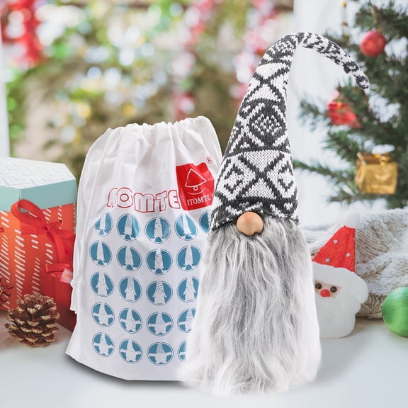 17.5in Christmas Gnome Plush Toy - American Country Knitting Gnome Ornament, Outdoor & Indoor Christmas Decorations, Gnome Ornaments & Gnome Sweater Design