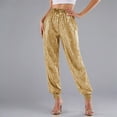 thumbnail image 2 of Sequin Pants for Women Gold Sparkle Outfit Straight Wide-Leg Women Holiday Pants Disco Outfit Woman, 2 of 6