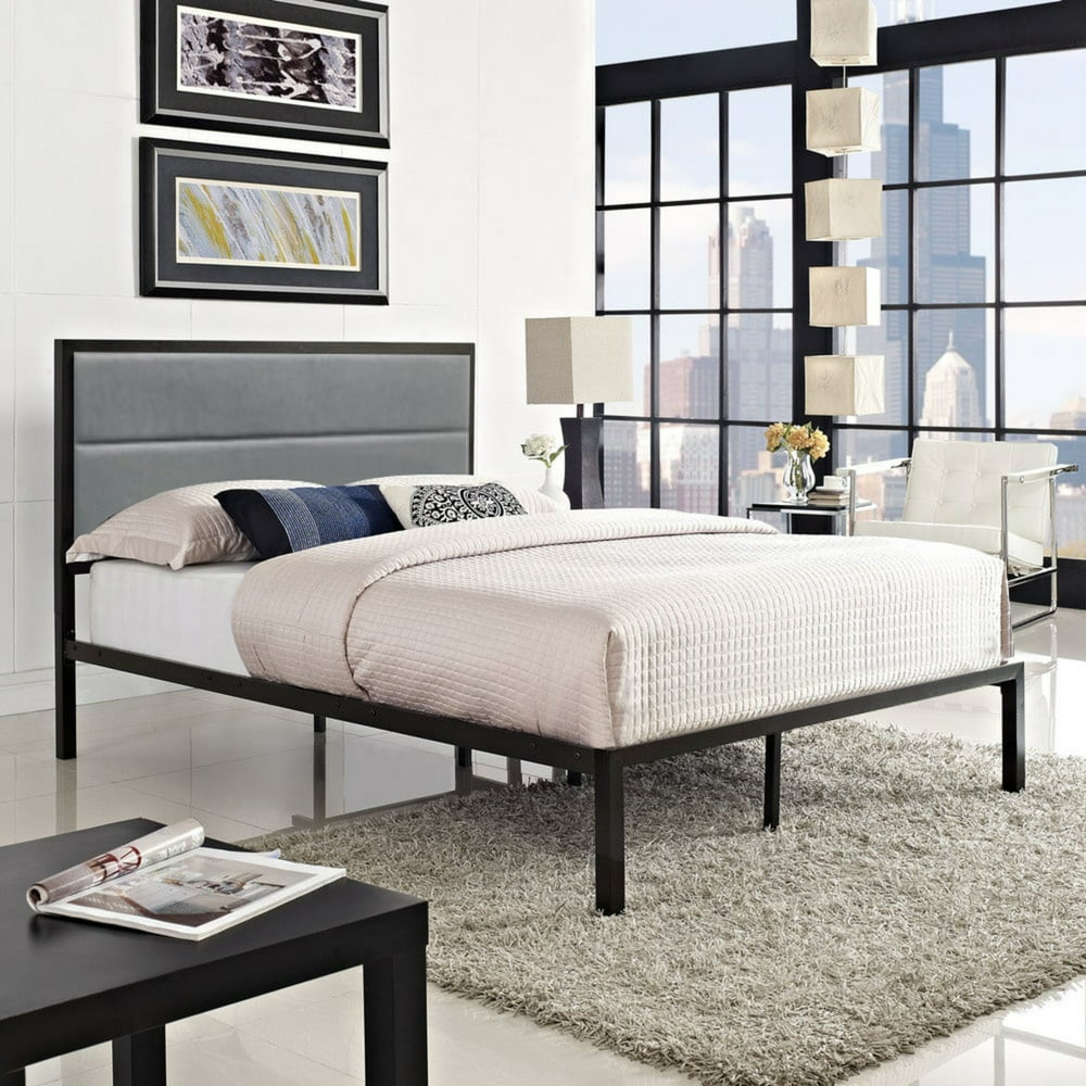 Belle Isle Furniture Highland Modern Velvet Low Profile Upholstered Bed