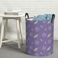 thumbnail image 3 of DouZhe Waterproof Collapsible Large Laundry Baskets, Violet Floral Lavender Prints Circular Hamper with Handles, 3 of 7