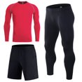 thumbnail image 1 of Mens Track Pants Mens Tight Fitness Running Stretch Basketball Base Training Compression Pants Pantalons De Sport Homme Red M, 1 of 2