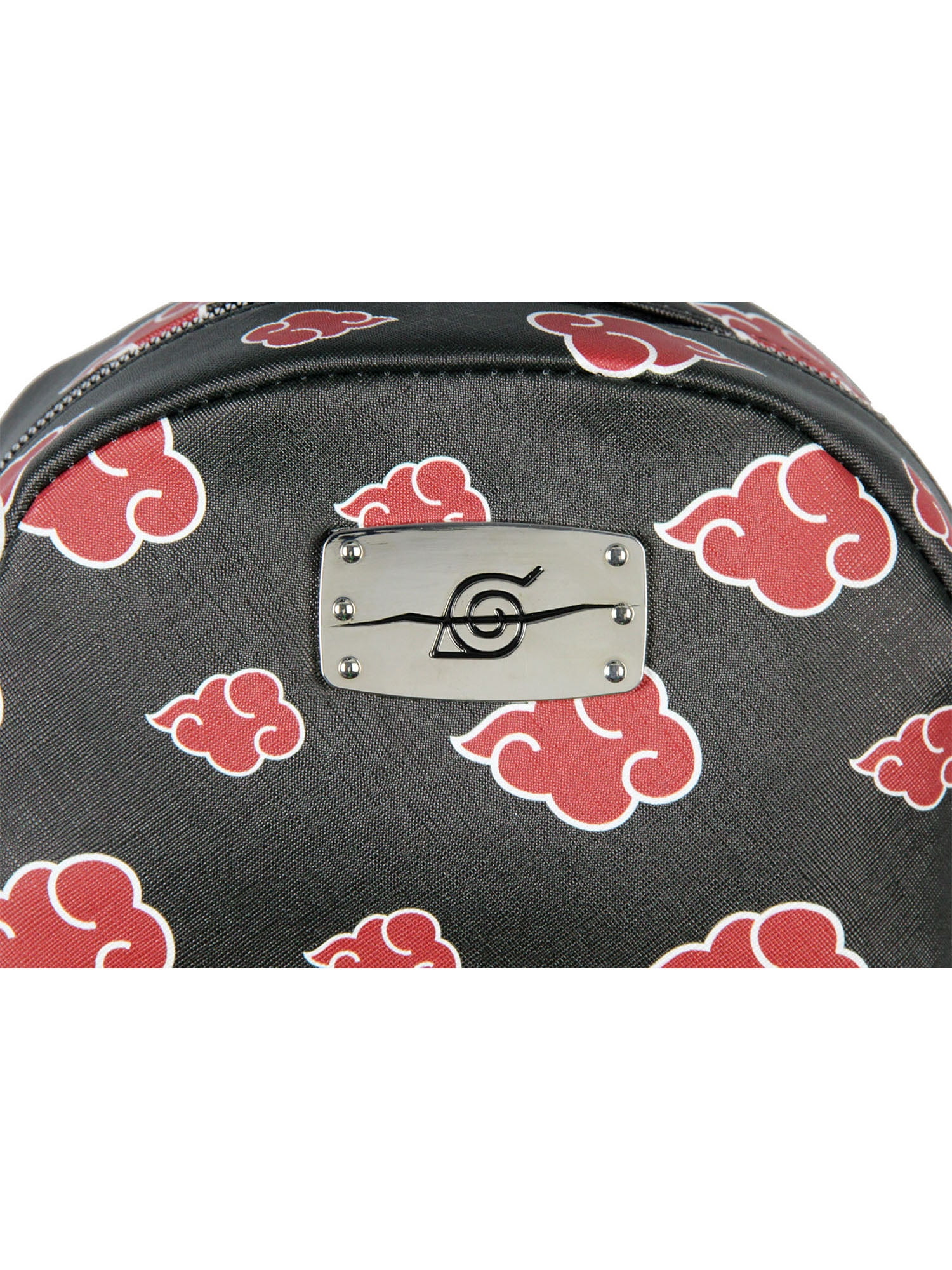 Naruto Akatsuki Sasuke Red Cloud Anti Leaf Faux Saffiano Leather Mini Backpack bag 11"