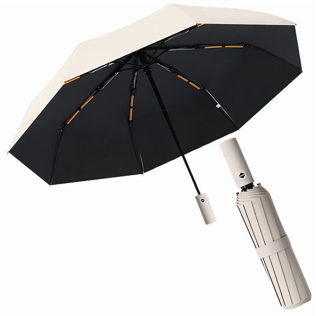 Typpkmm Paraguas AutomáTico De Hueso 16/24 De Color SóLido Con ProteccióN UV Plegable Ligera a Prueba De Viento Sombrilla SúPer Fuerte DiseñO PortáTil