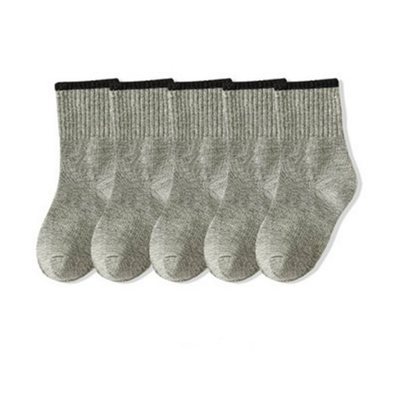 Vibrex 5 Pack Kids Seamless Socks Boys Girls Cotton Athletic Socks School Ankle Socks Children Boys Mid Calf Socks Casual Sports Socks Odor Proof Sweat Absorbing Tube Socks for Kids Comfortable