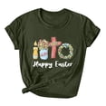 thumbnail image 2 of Xihbxyly Easter Shirts for Women Funny Bunny T-Shirt Loose Plus Size Short Sleeves Graphic Tee Tops Easter Egg Holiday Shirt Round Neck Top, 2 of 3