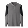 thumbnail image 5 of Kaemgyyd Big and Tall Mens Quarter Zip Sweatshirt Lightweight Long Sleeve Fleece Pullover Loose Mock Neck Golf Shirt, 5 of 7