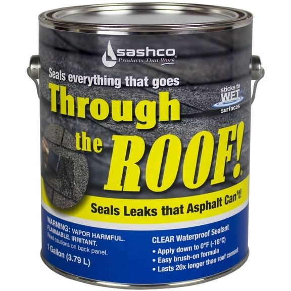 Sashco 14004-2 Through The Roof Sealant 1 Gallon Container Clear Pack of 2