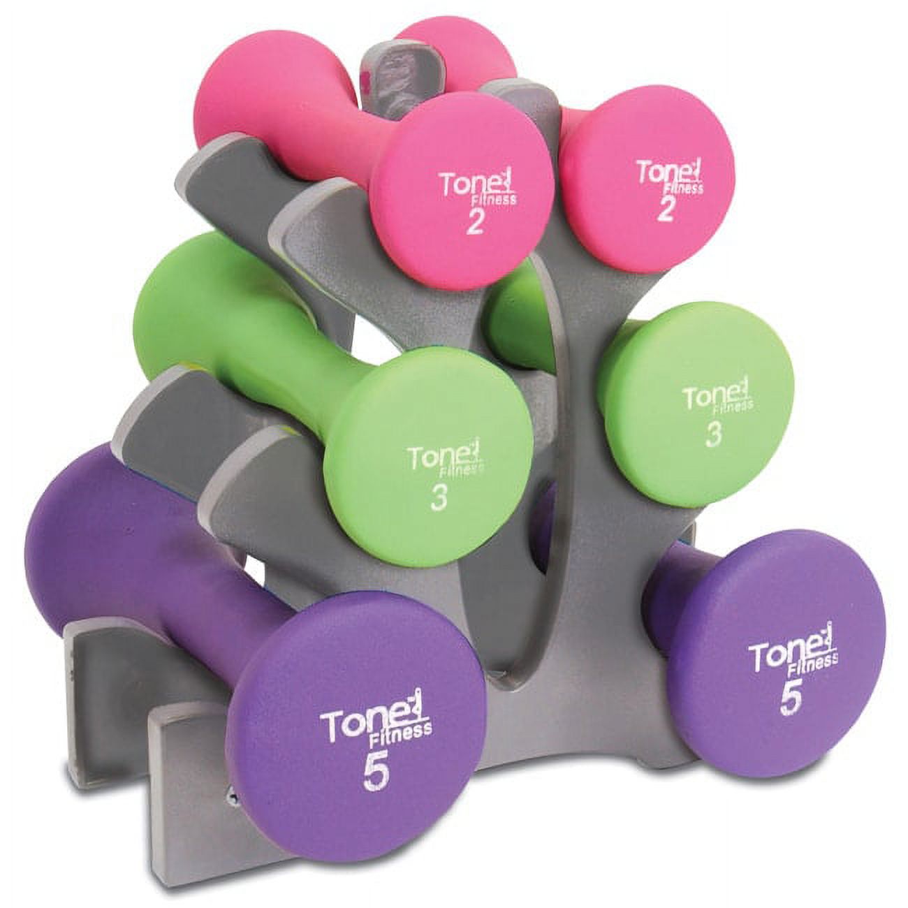 Tone Fitness 20lb Hourglass Neoprene Dumbbell Set with "A" Frame Rack - image 4 of 4