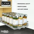 thumbnail image 2 of LYNK PROFESSIONAL 6-1/4" Wide Pull Out Spice Rack Organizer for Cabinet, Slide Out Shelf, Chrome, 2 of 8