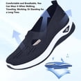 thumbnail image 4 of Walking Shoes for Women, New Womens Shoes,Woven Breathable Walking Sneaker Non-Slip Arch Support Slip on Shoes Blue 37, 4 of 6