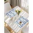 thumbnail image 5 of Blue Weeping Eucalyptus Placemats Set of 12, Spring Summer Farmhouse Leaves Placemats for Dining Table, Place Mats for Kitchen Tabletop, Waterproof Wipeable Dining Table Mats Set, 5 of 9