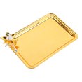thumbnail image 4 of Table Serving Tray European Style Light Luxury Decorative Rectangular Food Service Tray with Floral Decor for Living Room KTV Hotel Gold S, 4 of 12