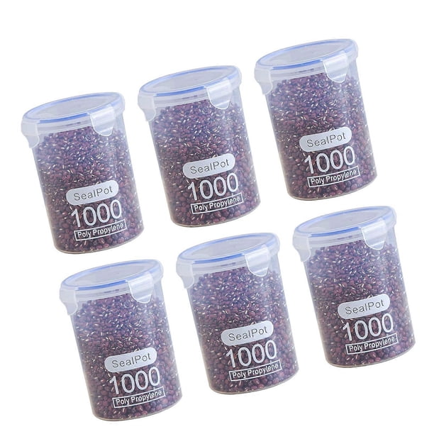 Stackable Transparent Food Containers Leakproof Plastic Canisters for Rice Beans Storage Kitchen Gadget Multicolor