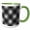 Green/White, variant on 3drose, Abstract Monochrome Geometrical Dot Pattern Background Design, 11oz Mug
