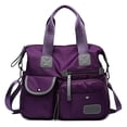 thumbnail image 1 of Bolsa Mujer Impermeable Viaje Nylon Tote Crossbody Bandolera Viajera MORADA Tote mochila, viajera, impermeable, 1 of 6