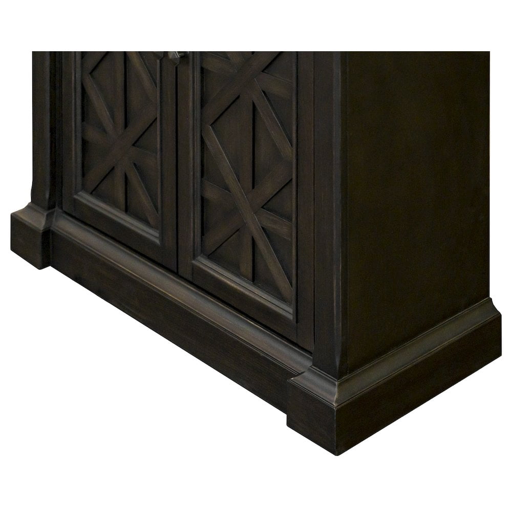 Traditional Wood Bookcase With Doors Office Shelving Storage Cabinet Dark Brown