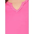 thumbnail image 2 of Catherines Women's Plus Size Petite Suprema Embroidered Notch-Neck Tee, 2 of 3