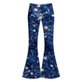 thumbnail image 4 of Girls Sequin Flared Pants, 3D All-Over Print Sparkly Bell-Bottoms with Zipper for Party 5-16Years, 4 of 4