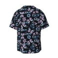 thumbnail image 2 of Balery Love Butterflies Men's Casual Button Down Shirt Short Sleeve Textured Summer Cuban Beach Shirts-Small, 2 of 7