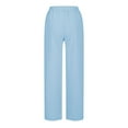 thumbnail image 5 of Tnhcen Women's Plus Size Wide Leg Pants · Drawstring Waist Trousers · Nylon Spandex Comfort Fit Palazzo Pant 3XL-5XL · Casual Breathable Straight Leg Lounge Pants, 5 of 6