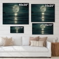 thumbnail image 4 of Designart 'Super Full Moon Over The Sea I' Modern Print on Natural Pine Wood, 4 of 5
