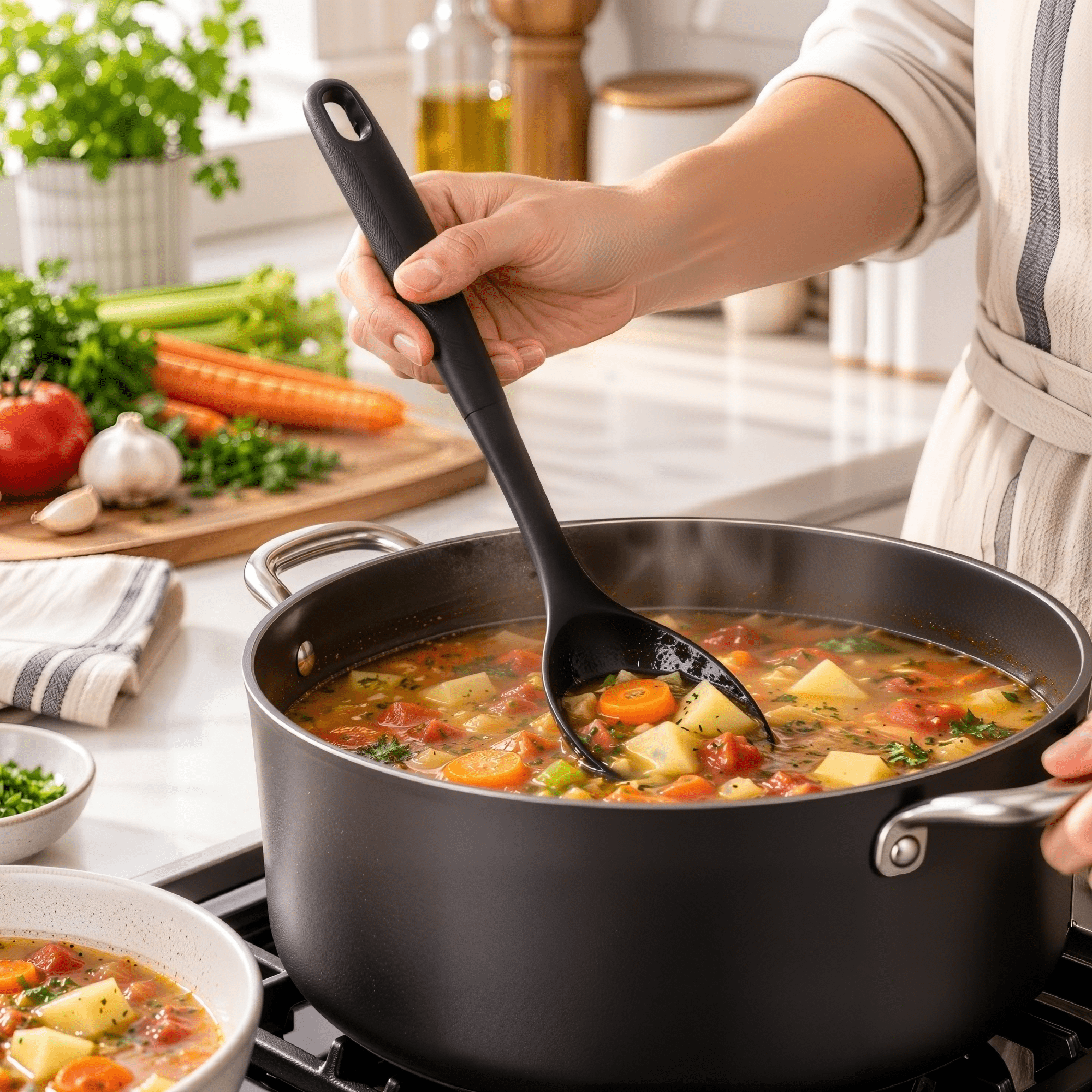 Mainstays Black Nylon Solid Spoon with Comfort Grip Handle, 12.6 Inch