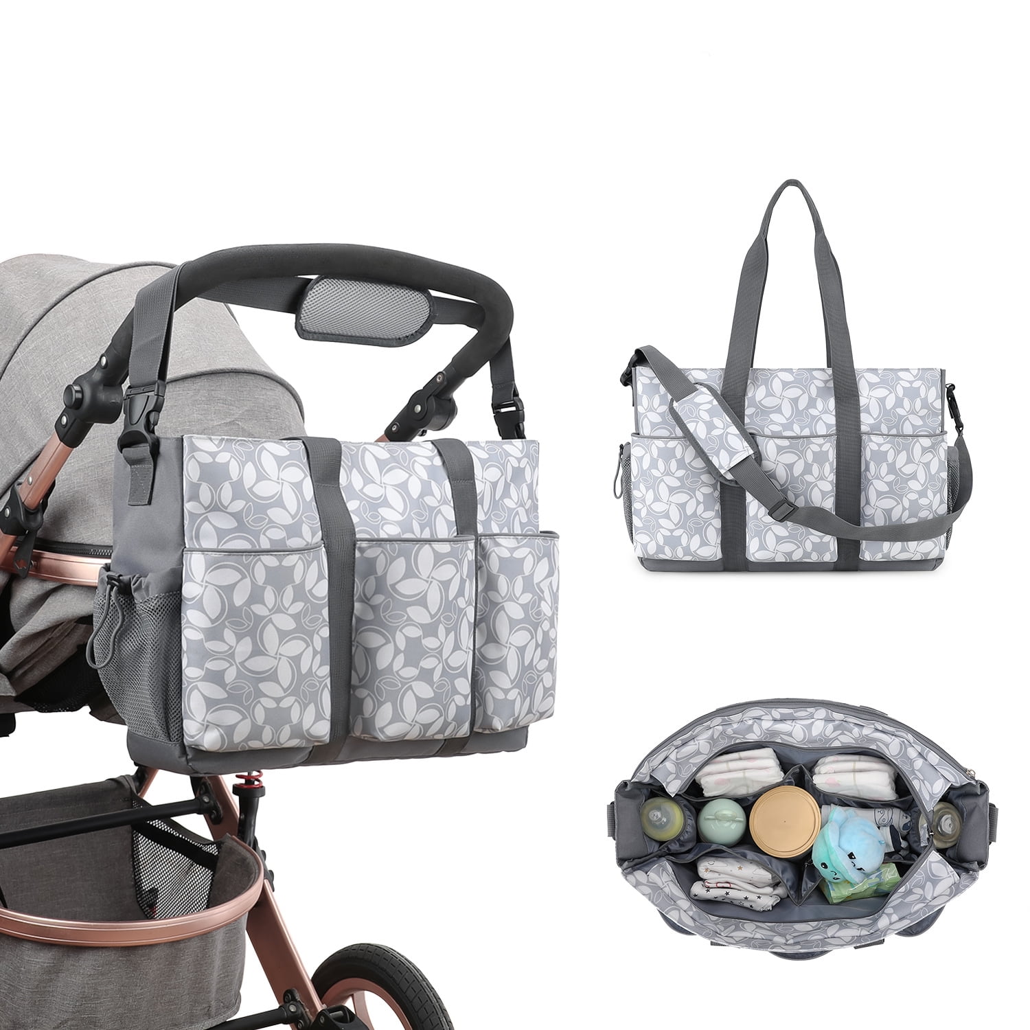 SPEKSEE Crossbody Organizer Diaper Bag - Outdoor Mother's Water-Repellent Baby Care Bag with Multiple Pockets