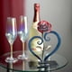 thumbnail image 3 of Gift Hand-forged Wrought Iron Red Metal Rose With Heart - Shaped Stand, 3 of 5