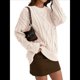 thumbnail image 3 of Suéteres de Cuello Redondo de Punto Extragrandes para Mujer Albaricoque L, 3 of 9