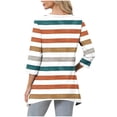 thumbnail image 4 of wdsxpo Women's 3/4 Sleeve Shirts Trendy Printed Lightweight V Neck High-Low Hem Tunic Shirts Casual Fall Fashion Blouses Outfits, 4 of 6