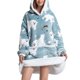 thumbnail image 2 of Mujer Franela Manta usable Sudadera con capucha Suave Cálida Adulto Manta de gran tamaño Sudadera con capucha Sudadera con bolsillos para exteriores Interior Oso Estilo adulto Tamaño libre, 2 of 6