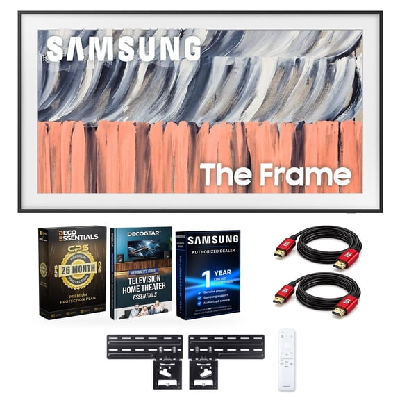 Samsung 55" Class The Frame QLED 4K TV (2026) Bundle with Television Home Theater Beginner's Guide   Deco Gear CPS Exclusive 26 Month Extended Protection   2x 6FT 4K HDMI 2.0 Cable