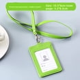 thumbnail image 1 of Neutral Minimalist Style PU Leather Protective Sleeve for ID Card Work Badge Student School Name Tag Lanyard Buckle Home Use, 1 of 5