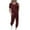 RQ1_Wine, variant on Meichang Summer Outfits for Women Short Sleeve Tops and Drawstring Waist Jogger Pants with Pockets Loose Fit Loungewear Sets Solid Lounge Sets