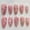 Colorful-12, variant on 24 count Summer Flower Press Nails Medium Almond Nails with Seashell Designs Rhinestones Glue Nails Tip Nails Beach False Nails Hibiscus Flower Stick Nails for Women