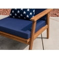 thumbnail image 3 of Linon Lathan 4-Piece Acacia Outdoor Conversation Set with Coffee Table, Loveseat & Chairs, Walnut/Dark Blue, 3 of 21