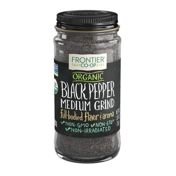 Frontier Co-Op Organic Black Pepper Medium Grind -- 1.8 oz