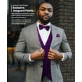 thumbnail image 5 of Vittorio Farina Men's Woven Paisley Vest, Necktie, Bow Tie and Pocket Square Set (Black Back), 5 of 35