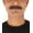 Dark Brown, variant on HPO Adult Men's Human Hair Fake White Mustache Facial Hair Multiple Colors Option