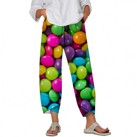 CLOOCL Loose Pants Women Trousers Gourmet Candy Print Elastic Waist Female Clothing Pant Casual Jogging pants