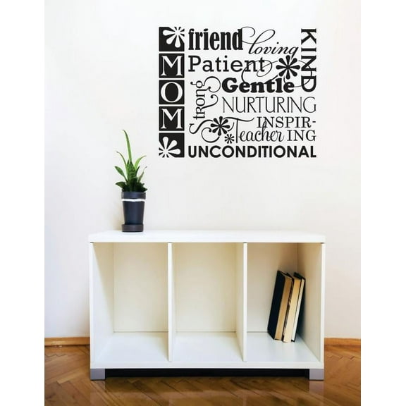 Custom Wall Decal Vinyl Sticker : Mom Friend Patient Unconditional Image Quote Bedroom Bathroom Living Room Mural : 20 X20" -