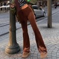 thumbnail image 4 of Ladies Bodycon Pants Slight Flare Leg Elastic High Waist Casual Style Daily Suit, 4 of 9