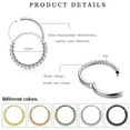 thumbnail image 3 of K-KED Stainless Steel Opening Clicker Ring Nose Clip Hoop Body Piercing Delicate Jewelry -Black-8mm, 3 of 9