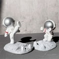 thumbnail image 4 of HAHDAXIA Unique Cute Cell Phone Stand Car Holder Cool Fun 3D Cartoon Astronaut Design Mobile Phone Tablet Bracket for Desk Compatible with All Smartphones for Children Gift Decor Home (Push H, 4 of 7
