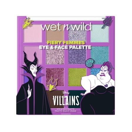 Wet N Wild Disney Villains Fiery Femmes Eye and Face Palette in Beautiful Destroyer - 0.62 Ounces