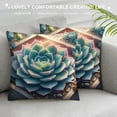 thumbnail image 3 of YANMS Green Succulent Plant Throw Pillow Case Cushion Cover Home Office Decorative for Sofa Living Room Square White, 3 of 5