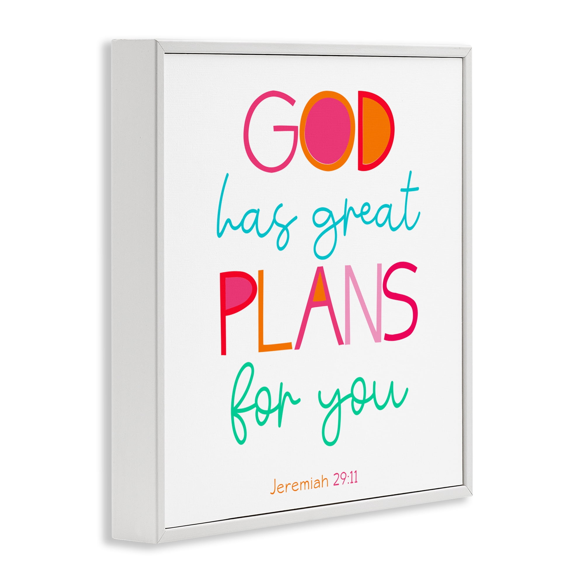 Stupell Industries Whimsical God's Plans For You White Framed Giclee Art, design by SD Graphics Studio