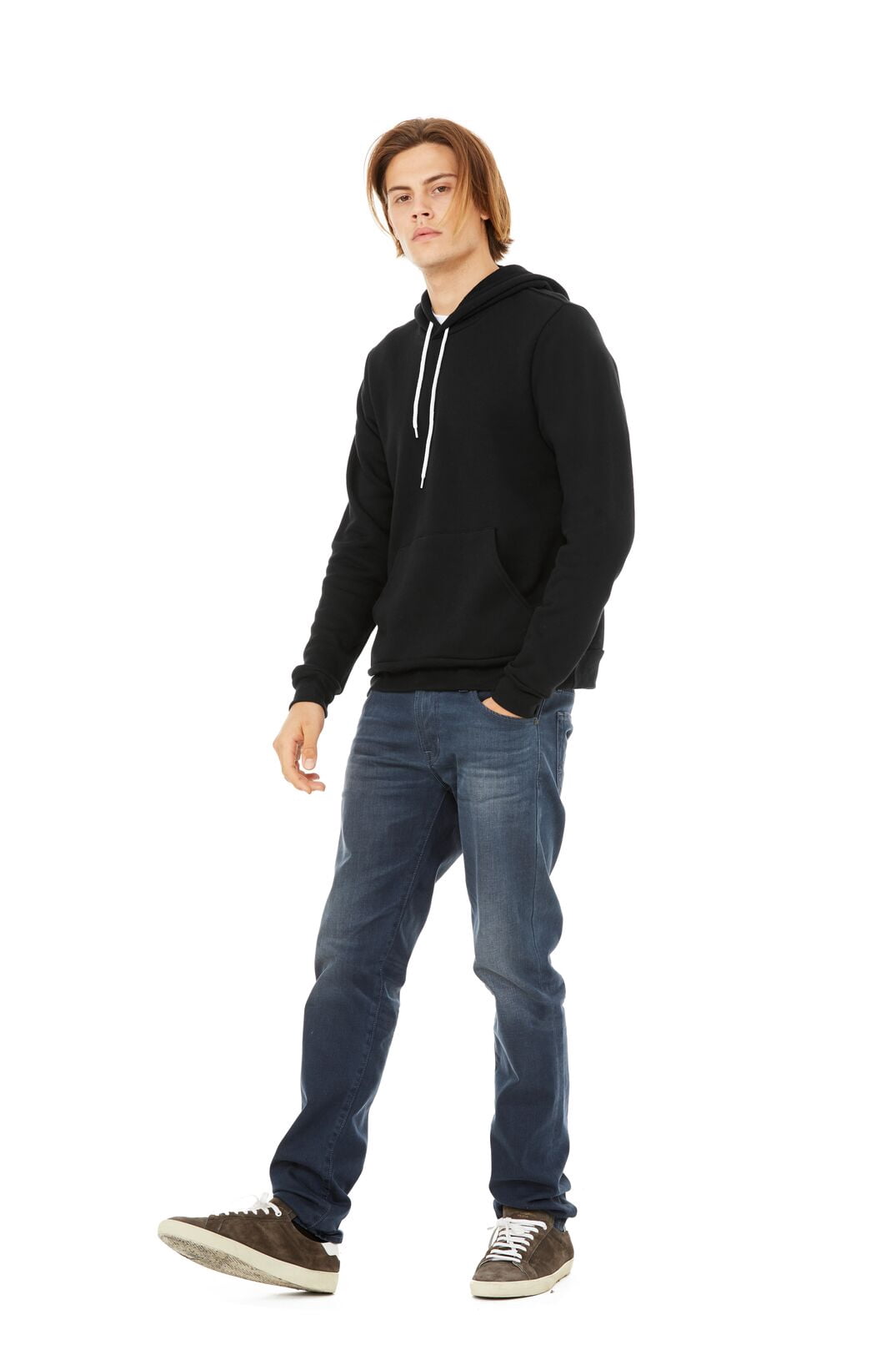 BELLA+CANVAS Adult Pullover Personalized Hoodie, Create Your Own Designs, Black, Medium, Unisex