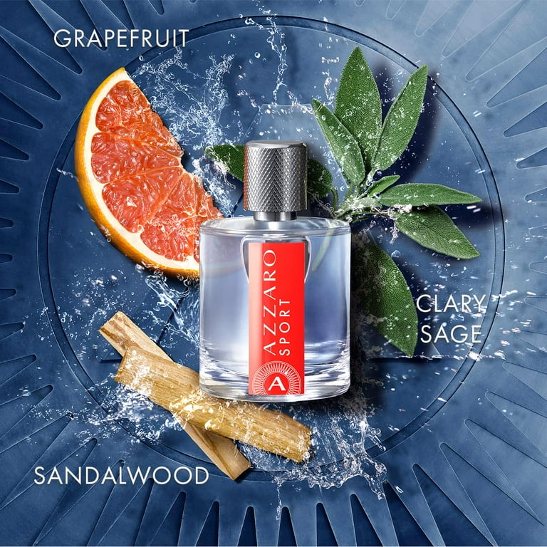 Azzaro Sport Eau de Toilette Spray 3.38 oz, Lavender, Grapefruit