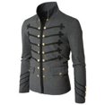 thumbnail image 1 of Ropa gótica Steampunk para hombre, chaquetas militares, chaqueta Medieval Vintage, cuello levantado, abrigo de Rock, abrigo Retro Punk, 1 of 4
